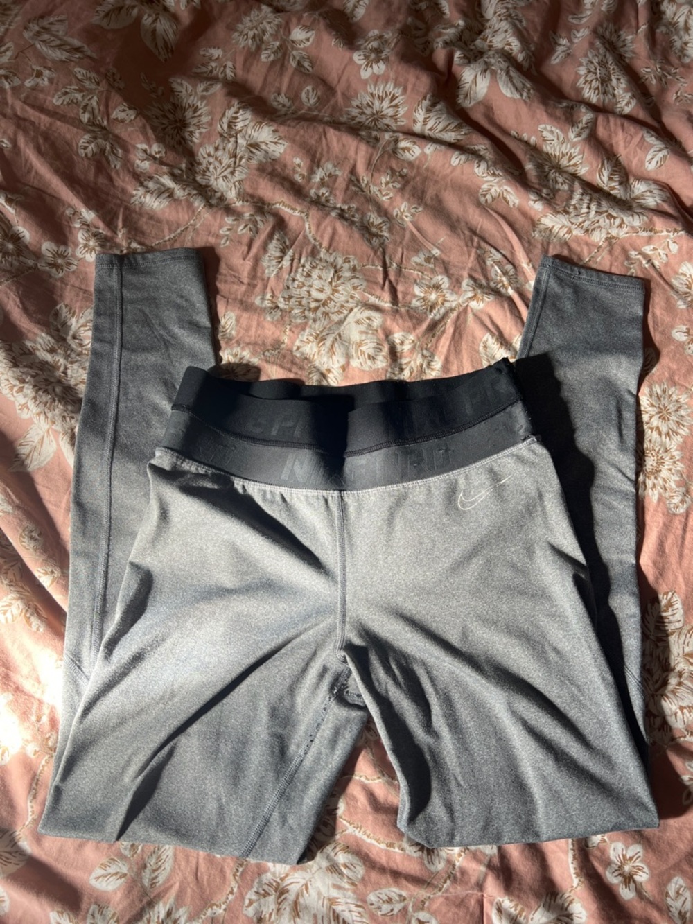 Nike Gray Leggings with Black Waistband